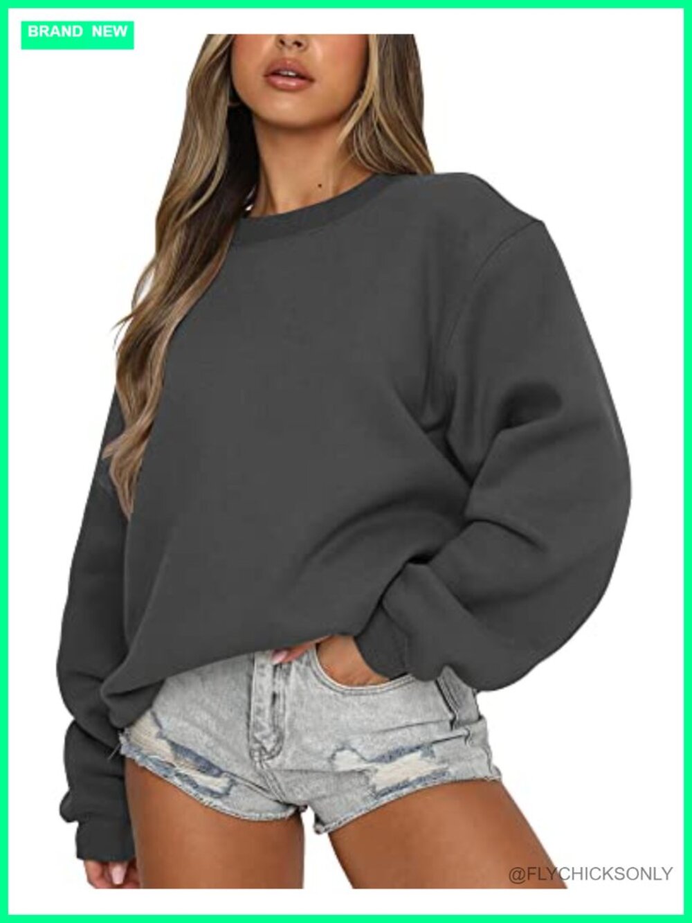 Women's Oversized Long Sleeve Sweatshirt Casual Crewneck Pullover
